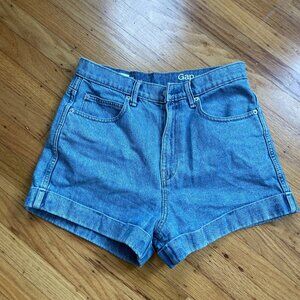 GAP Super High Rise Denim Roll Shorts
